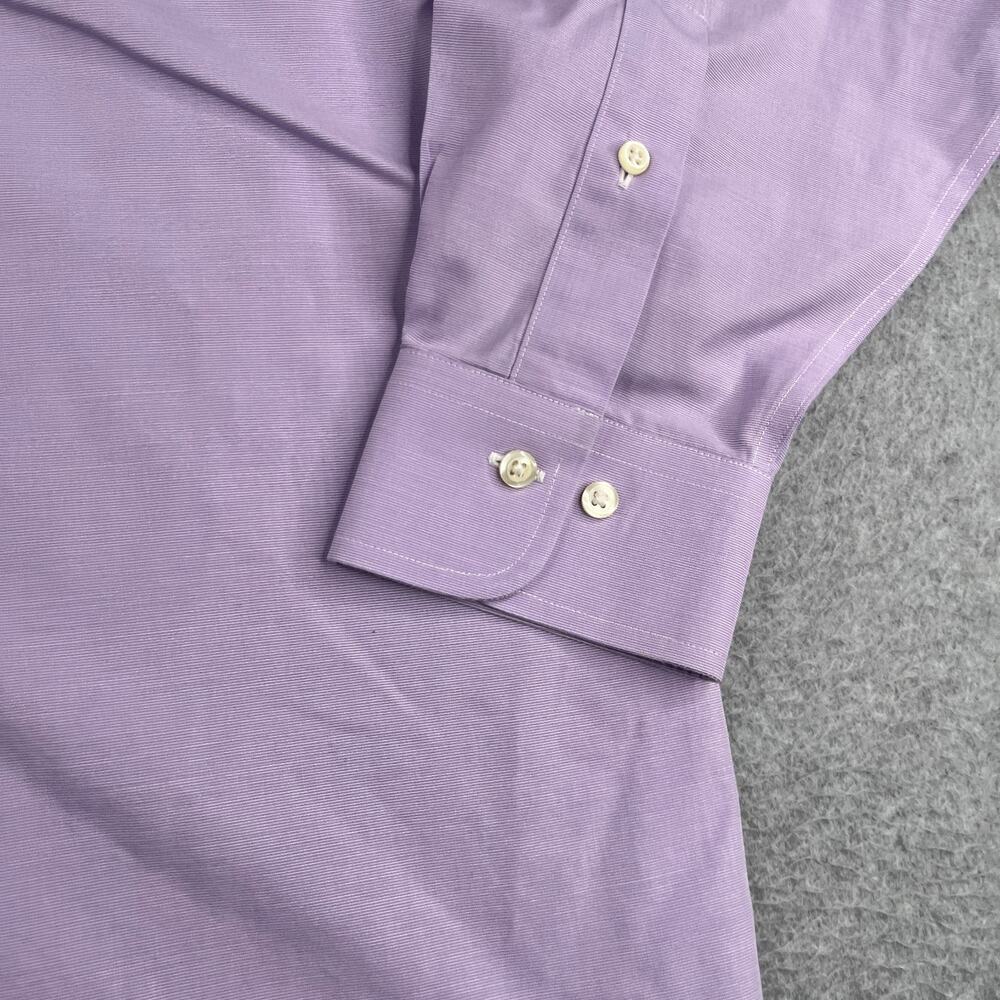 Brooks Brothers Regent Non Iron Shirt Purple Button Up Long Sleeve Mens 16.5 - Picture 2 of 14